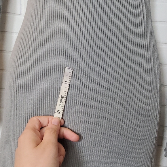 Zara Gray Ribbed Long Sweater Dress - Picture 4 of 8